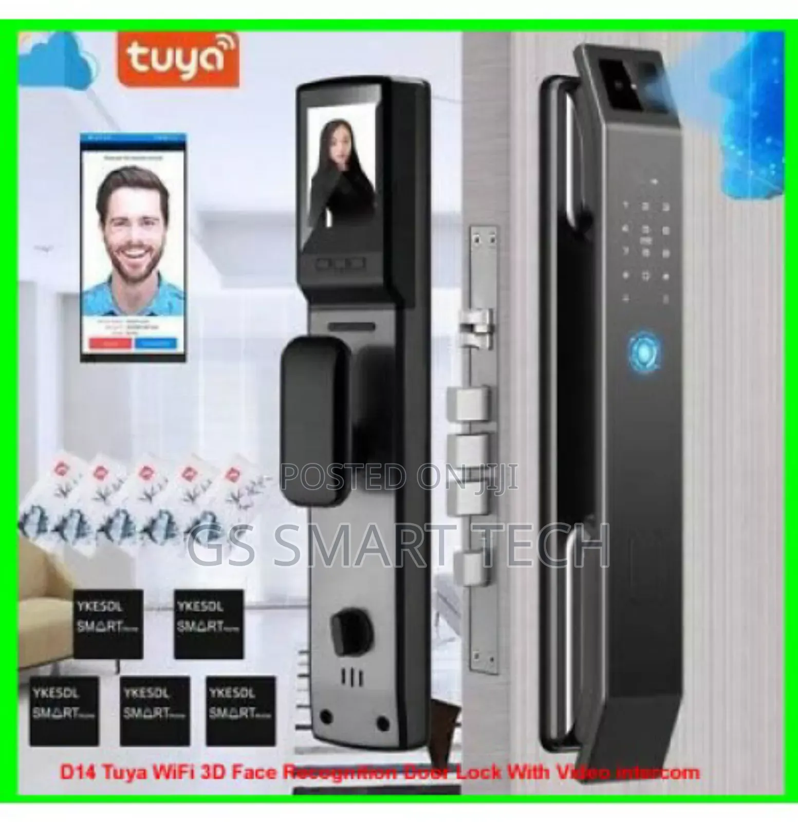 Tuya Wifi 3d Face Recognition Door Lock With Video Intercom