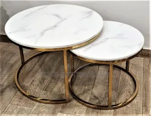 1 + 1 Slate Marble Coffee Center Table ( Gold Frame Support)