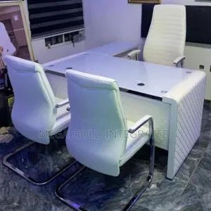 Modern Executive Office Desk and Chairs