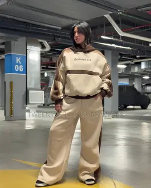Outfit 1 2 (Beige + Brown Set With Hoodie)