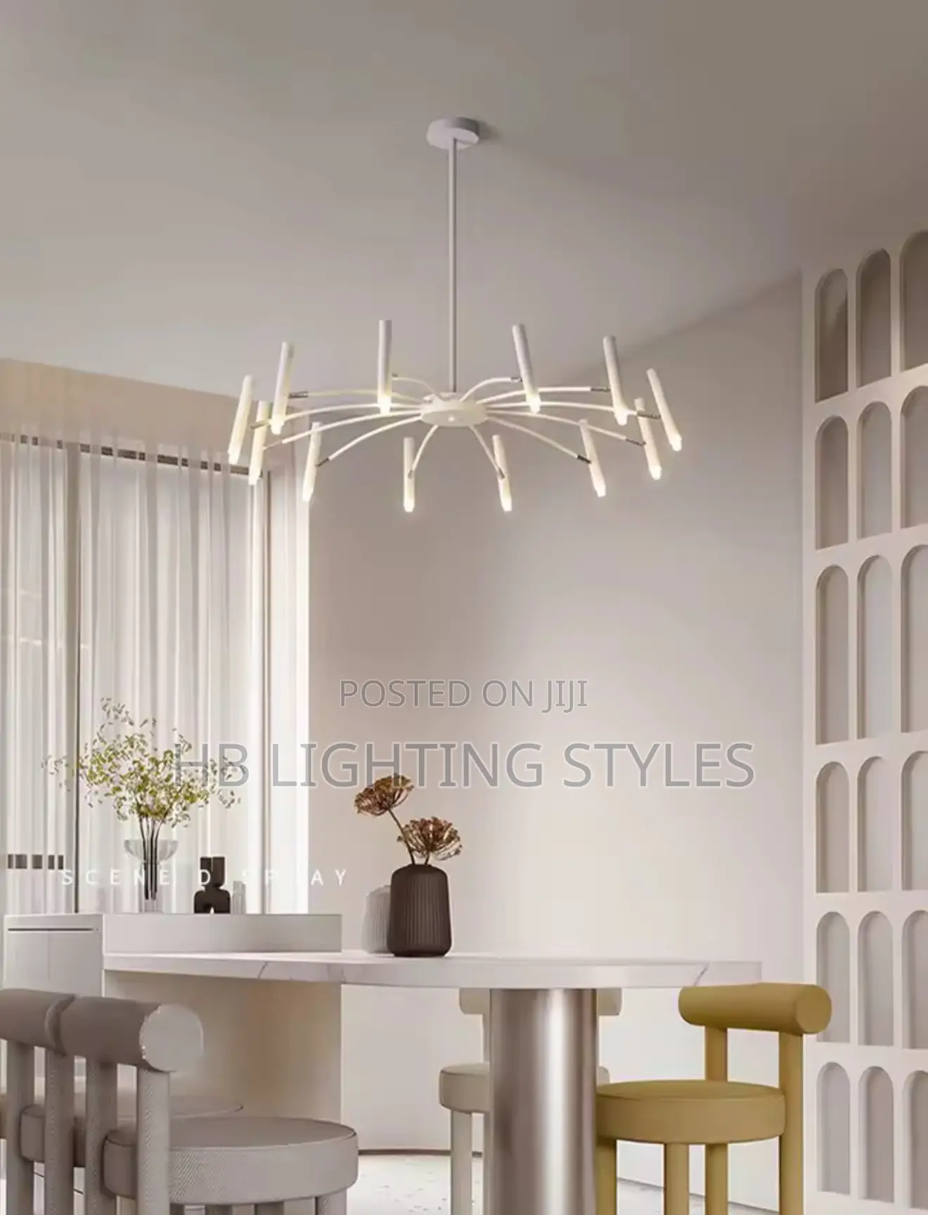 12 Hands White Minimalist Ceiling Chandelier