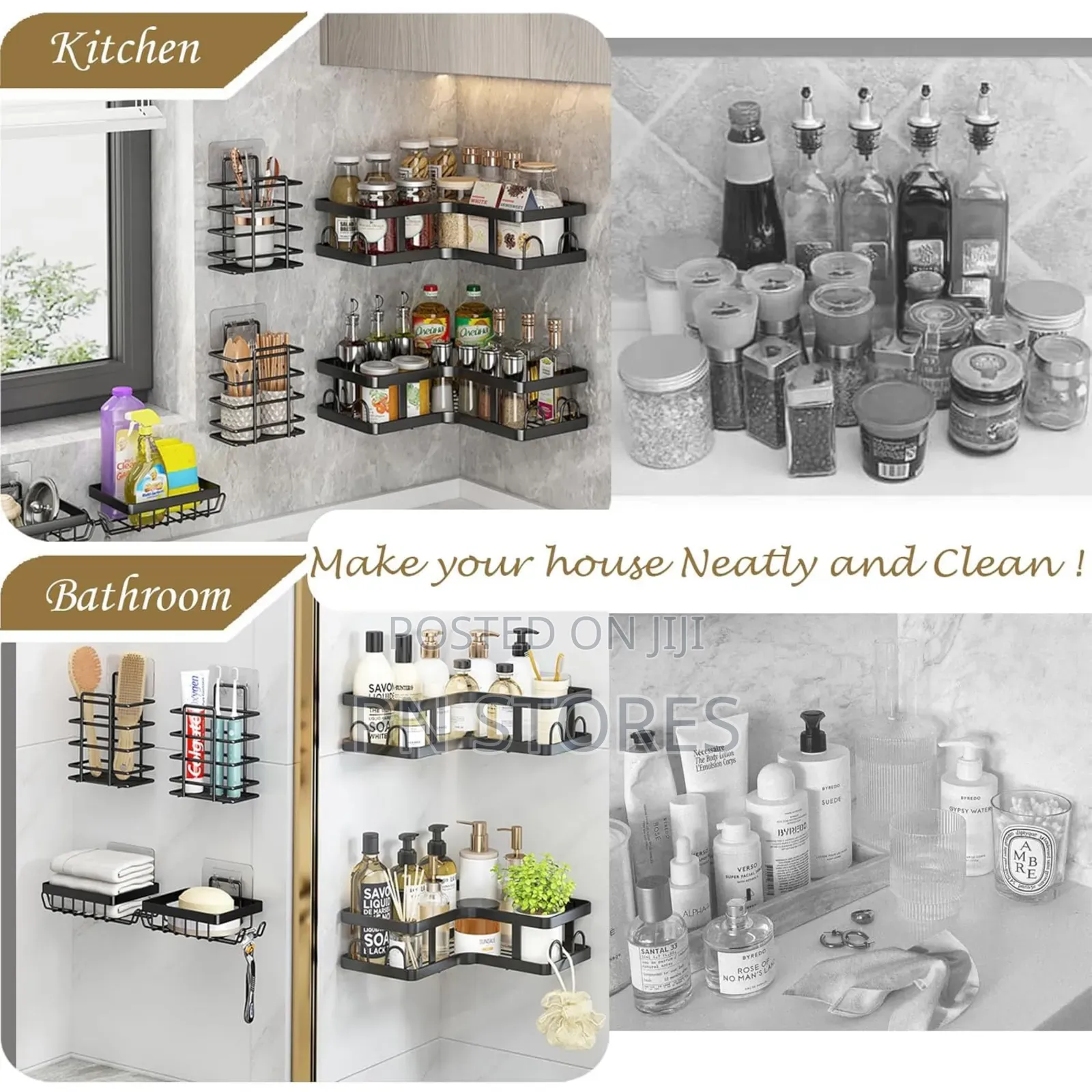 5pcs Kitchen/Bathroom Rack Corner Shelves