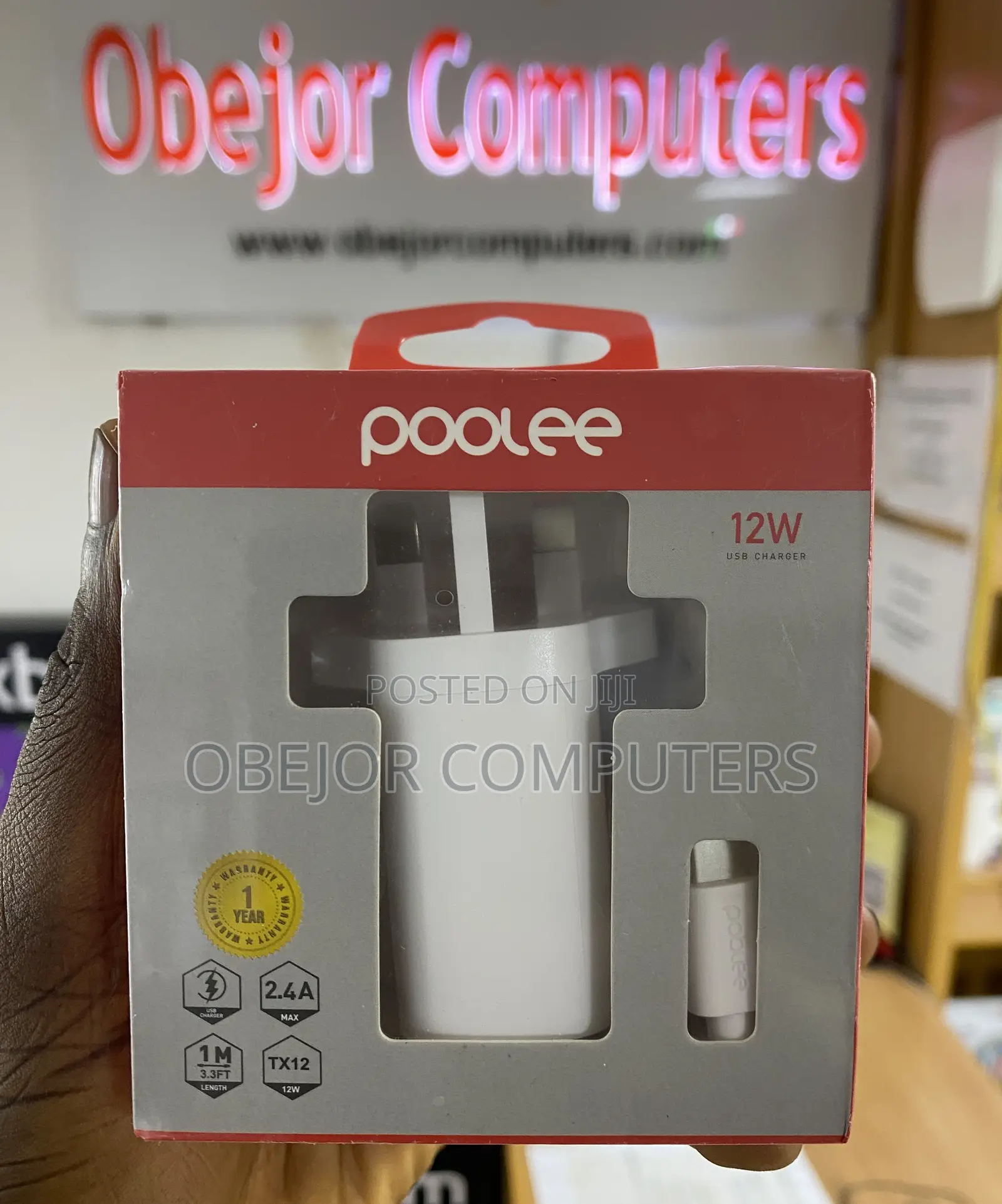 Poole Usb Charger 12w With Usb-a To Usb-c Cable