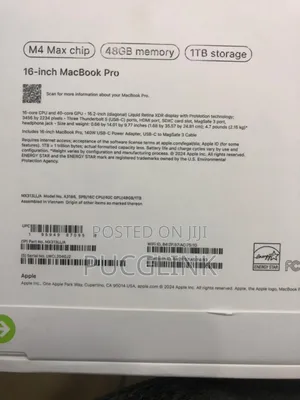 New Apple MacBook Pro 2024 M4 Max 16-Inch 48GB Apple M4 Max SSD 48GB