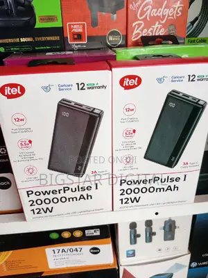 Itel Power Bank 20000mah 12w,3a Type-C Cable Included