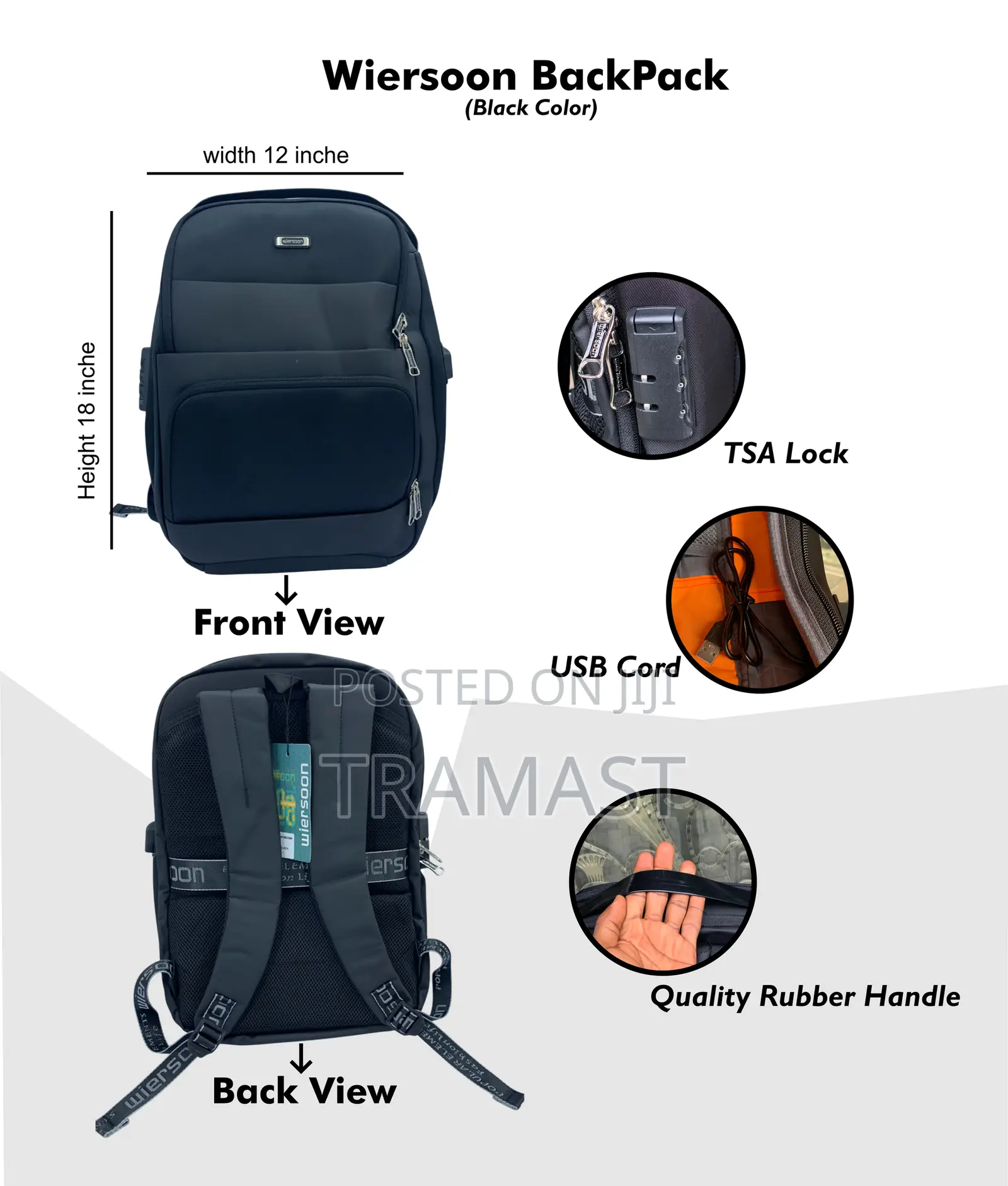 Wiersoon Backpack For Everyday Carryon