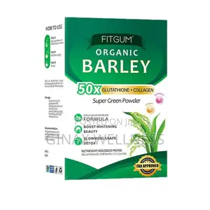 Fitgum Organic Barley Tea Powder With Glutathione and Collagen