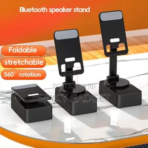 Rotating Phone Holder With Bluetooth Speaker Power Bank