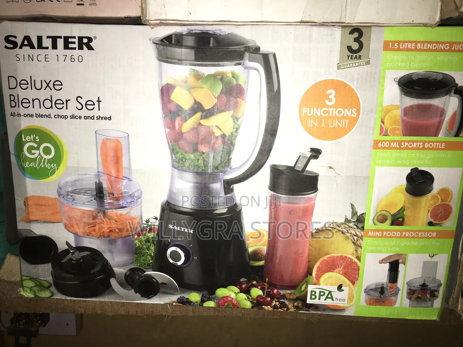 Salter Deluxe 3 In 1 Blender, Smoothie Maker, Mini Food Processor