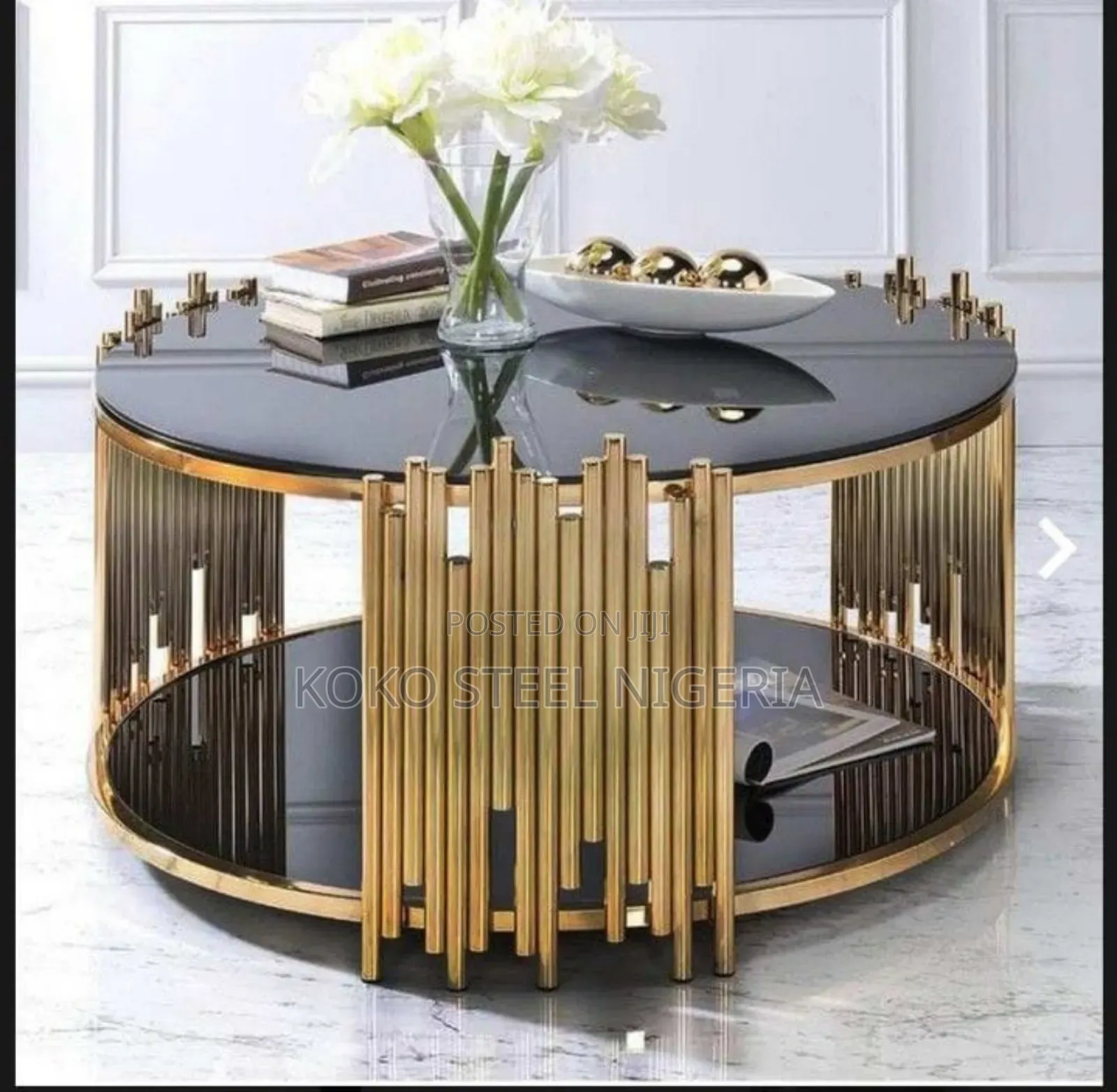 Gold and Black Stainless Center Table