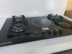 Polystar 4 Burner Gas Cooker With 1 Electric Gas Hob