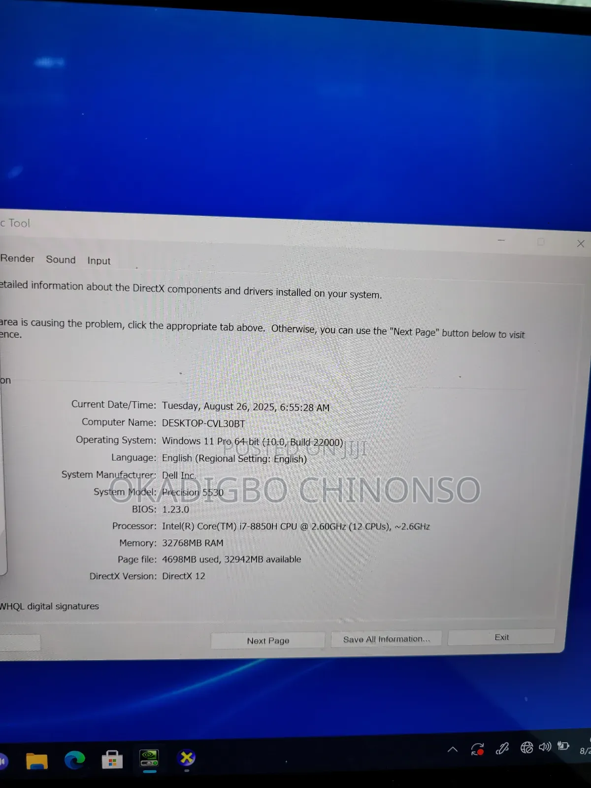 Laptop Dell Precision 5530 32GB Intel Core i7 SSD 512GB