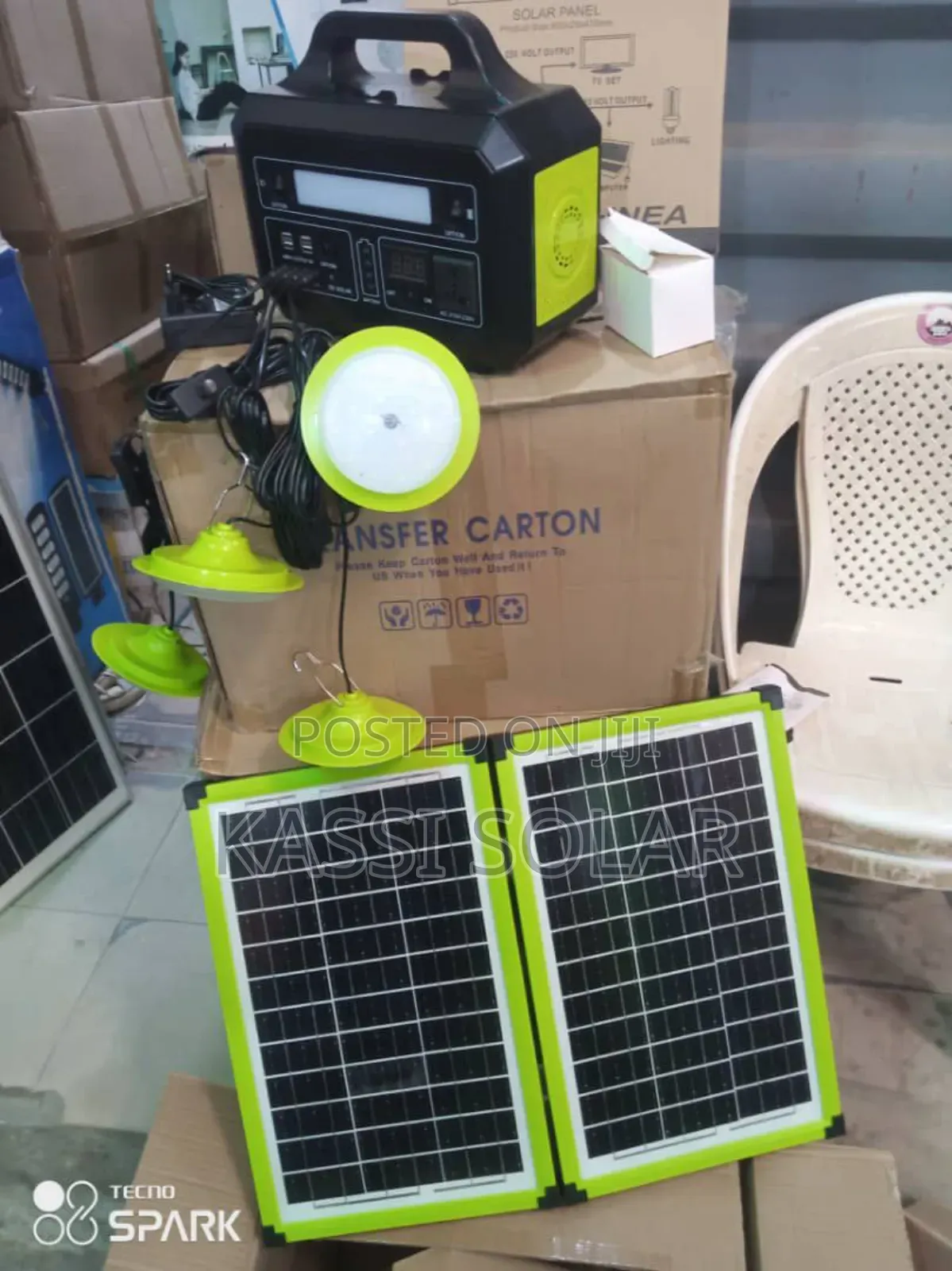 Solar Generator With Big Panel, Bulbs