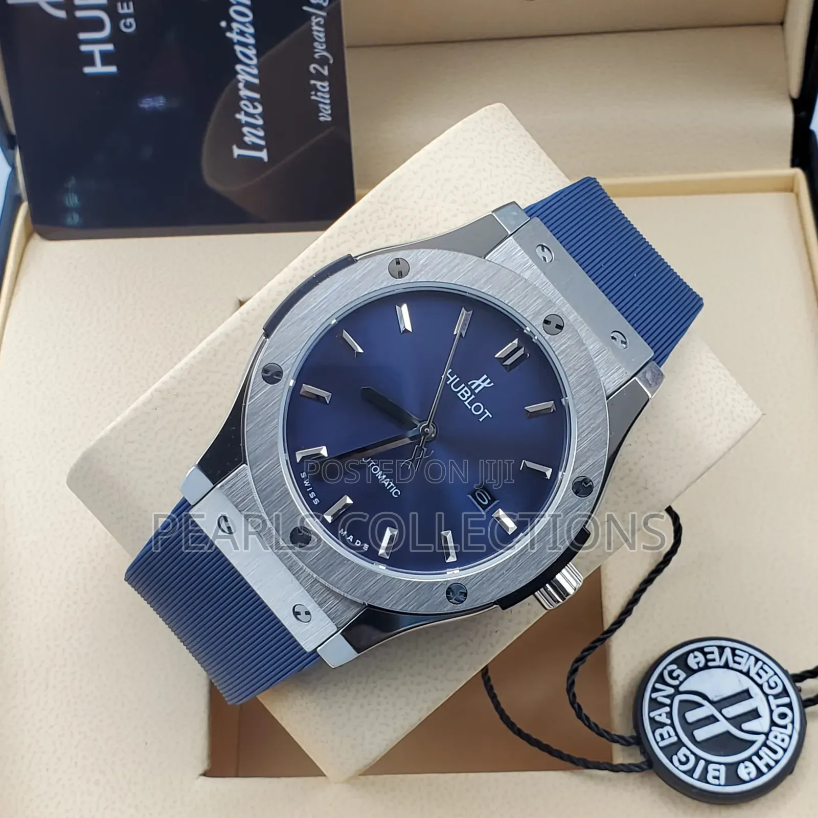 Hublot Automatic Blue Leather Watch