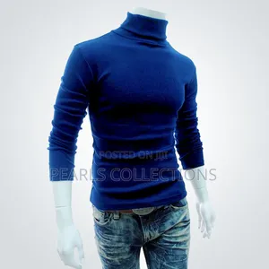 Blue Turtle Neck Polo for Men