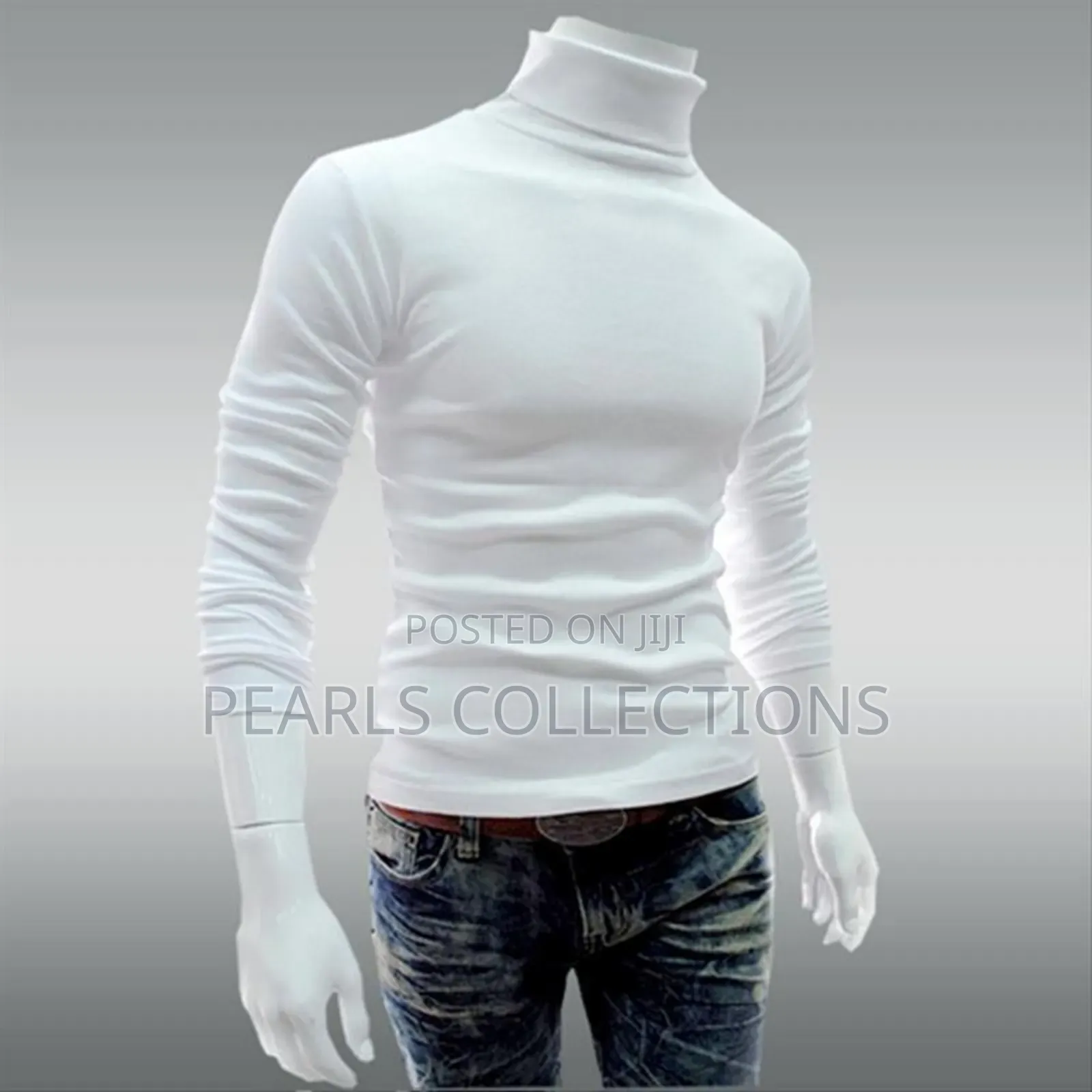 White Turtle Neck Polo for Men