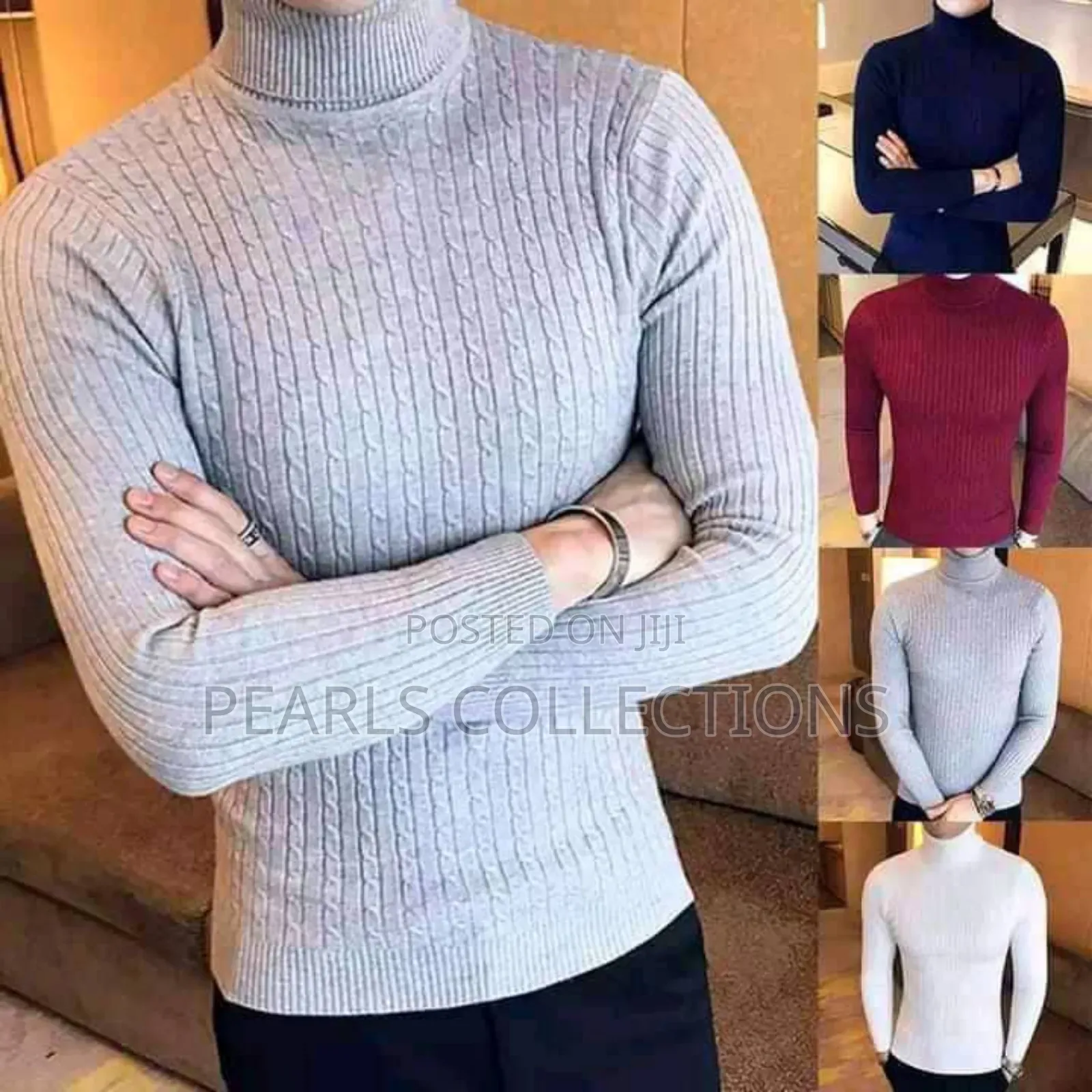 White Turtle Neck Polo for Men