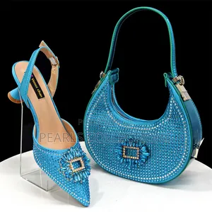 Wedding Shoe and Bag Set Blue Color
