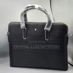 Mont Blanc Quality Luxury Genuine Leather Laptop Bag