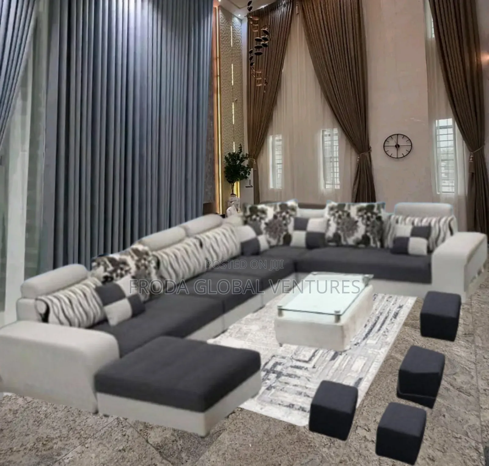 Beautiful Sofas. 9 Seaters U-Shape Couch,Table and Stools