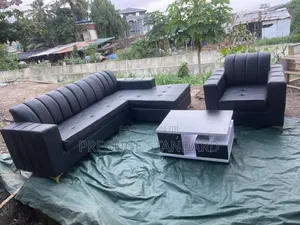 A Standard L Shape Leather Sofa