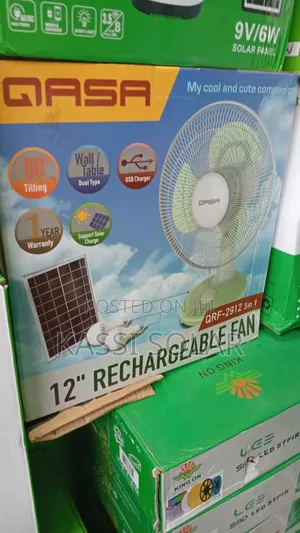 12 Inches Qasa Solar Fan With Bulbs and 1 Year Warranty