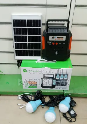 Mini Flat Solar Kit With Bulbs and Space for Charging Phone