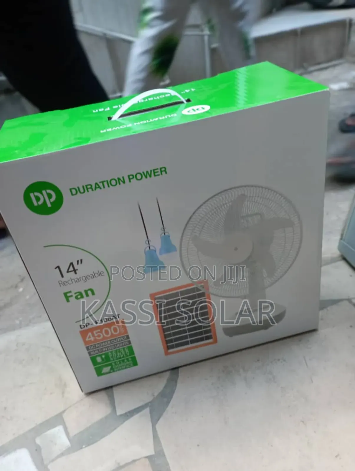Dp Solar Rechargable Fan With 2 Bulbs