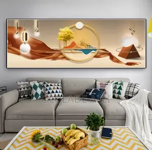 Nordic Abstract Leaf Golden Deer Light Canvas