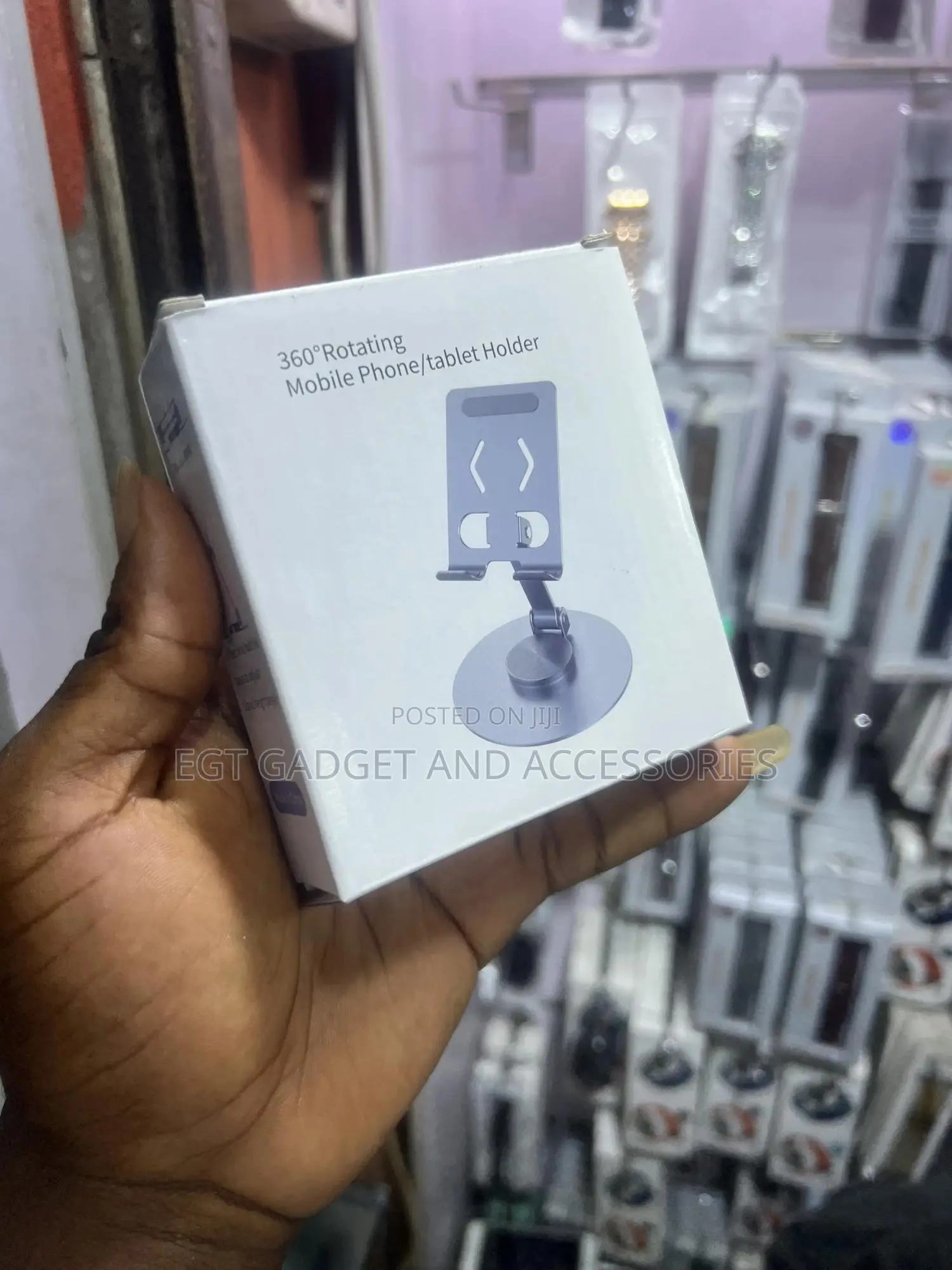 A 360° Rotating Mobile Phone/Tablet Holder.