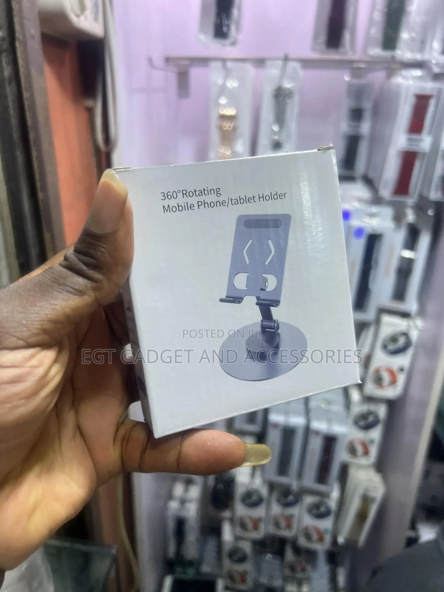 A 360° Rotating Mobile Phone/Tablet Holder.