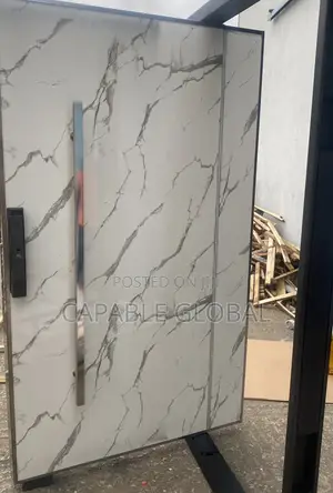 Marble Design Pivot Door With Led Light