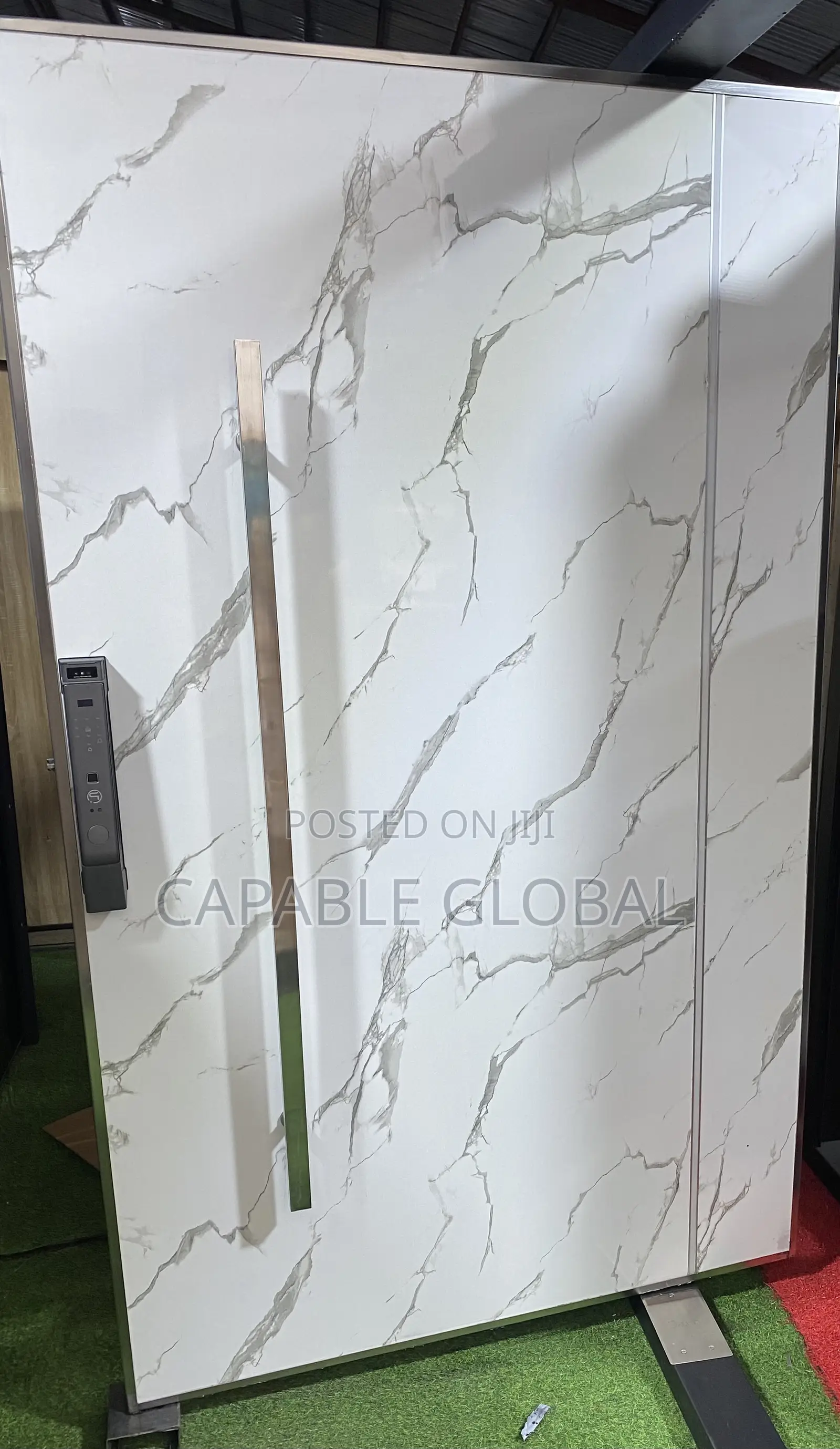 Marble Design Pivot Door With Led Light