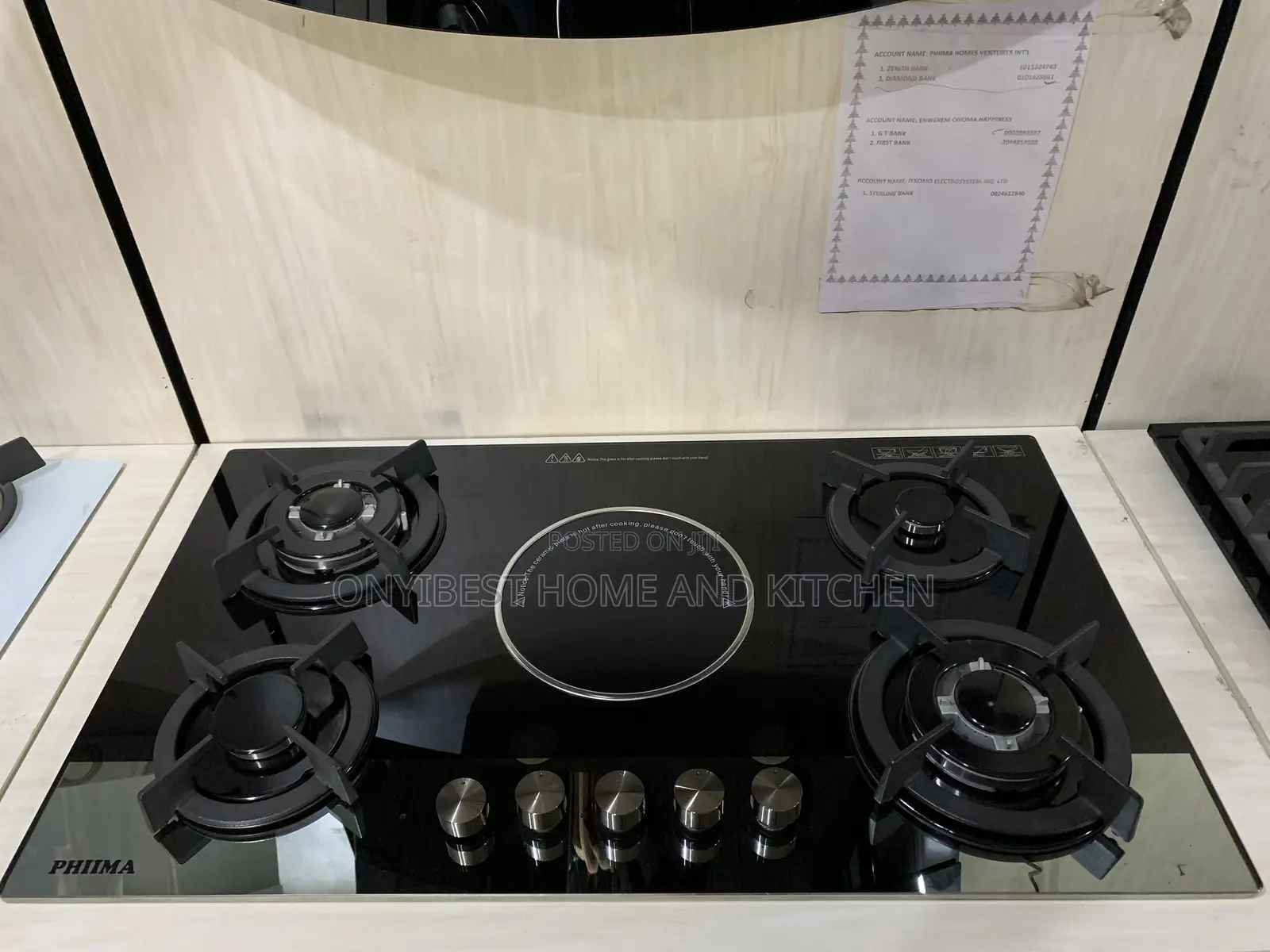 4-in-1 Phiima 90cm Inbuilt Gas Cooker