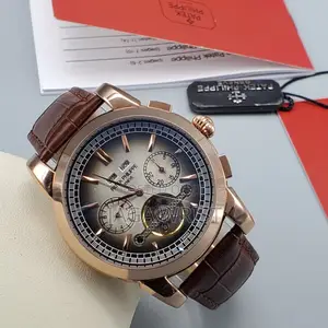 Patek Automatic Watch With Quality and Genuine Leather