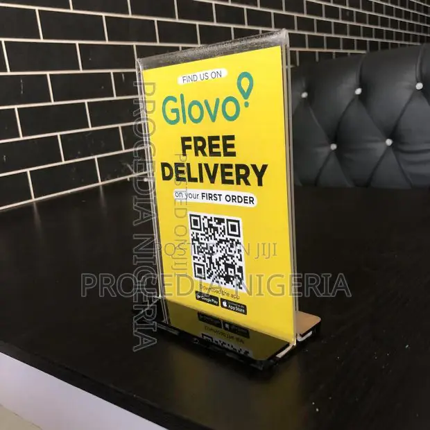 T-Shape Acrylic Qr Code Holder, Restaurants