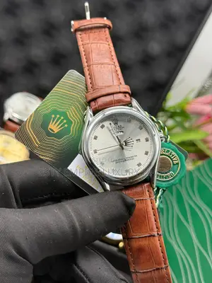 High Quality Luxury Rolex Leather Men Wristwatch