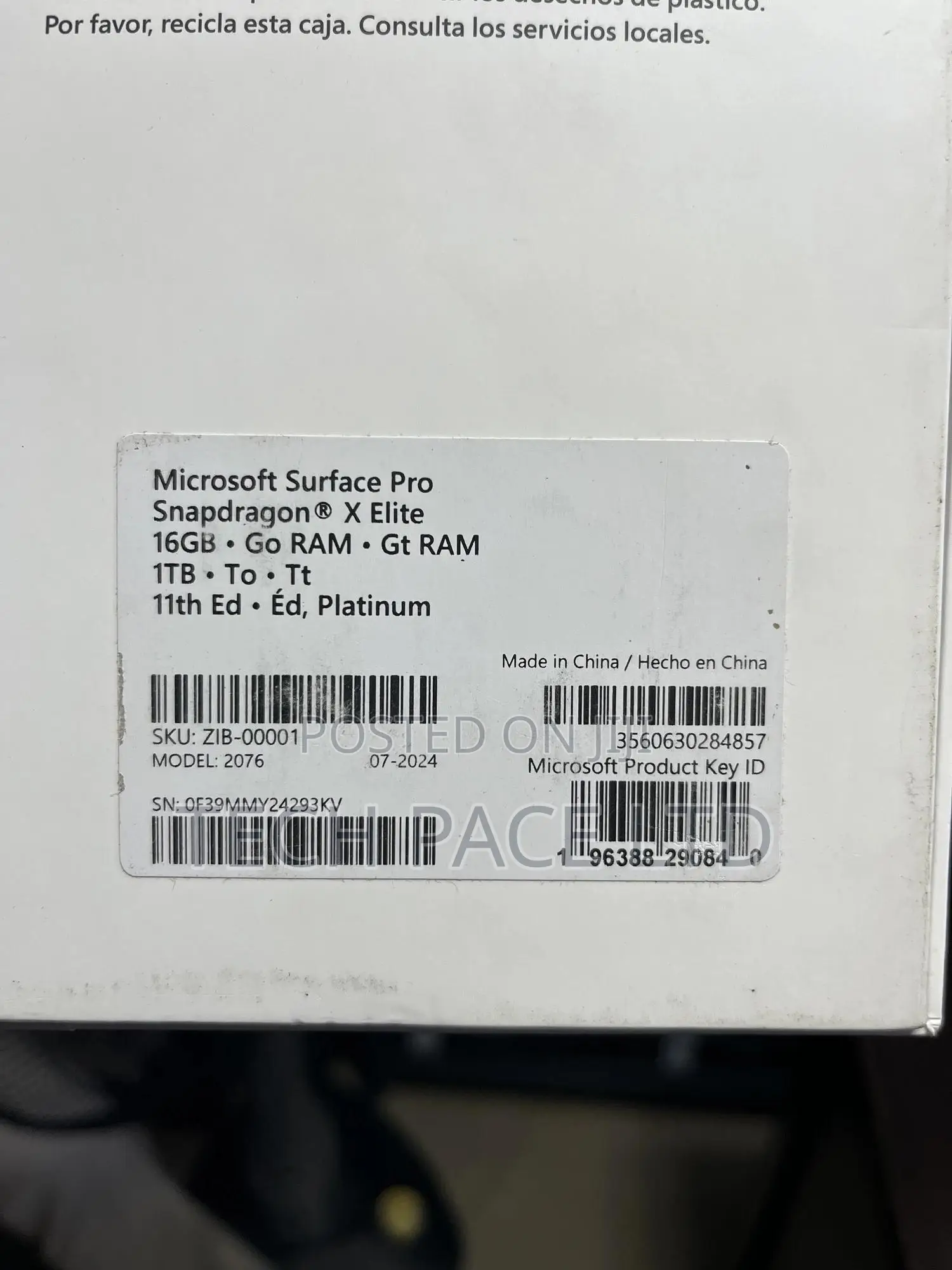 New Microsoft Surface Pro 16GB Qualcomm Snapdragon X Elite SSD 1T