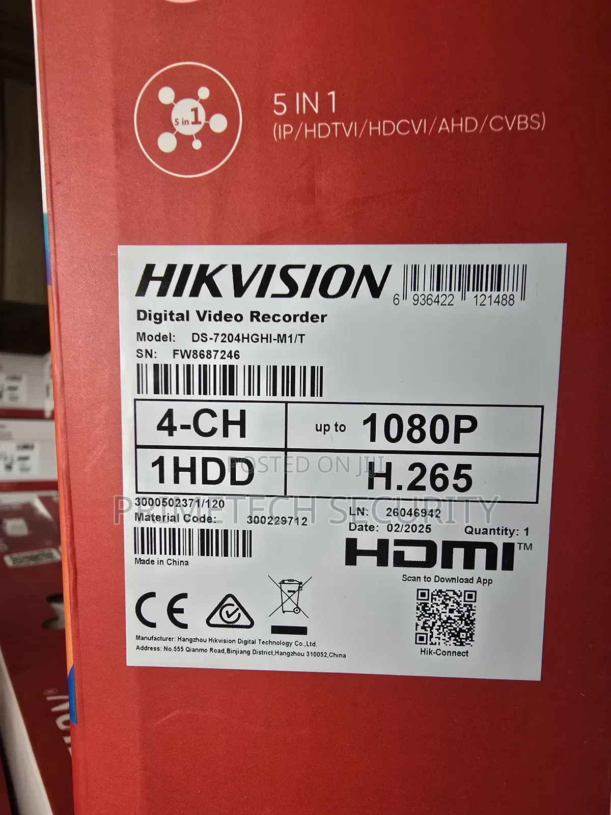 Hikvision 4ch DVR 2mp Two-Way Audio