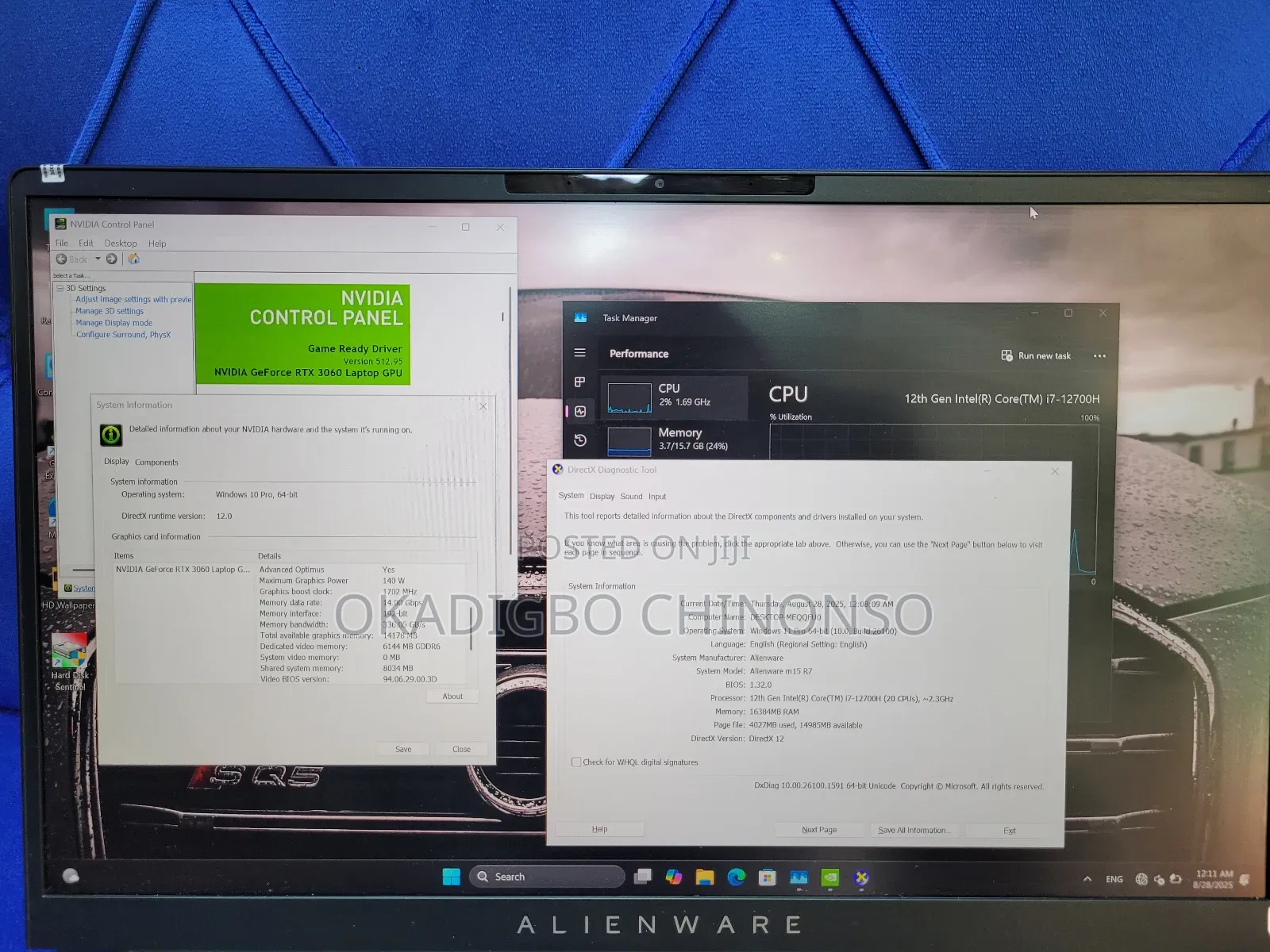 Laptop Dell Alienware M15 R7 16GB Intel Core i7 SSD 512GB