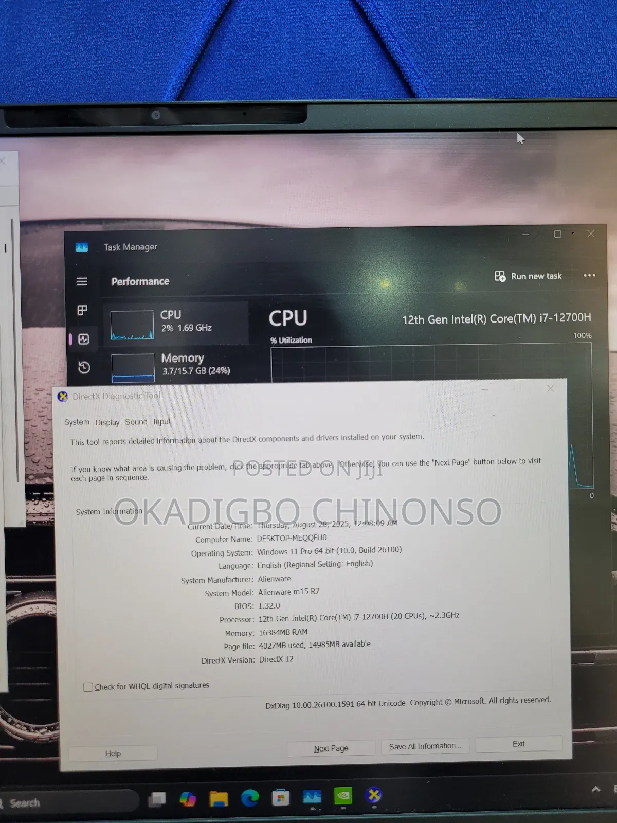 Laptop Dell Alienware M15 R7 16GB Intel Core i7 SSD 512GB