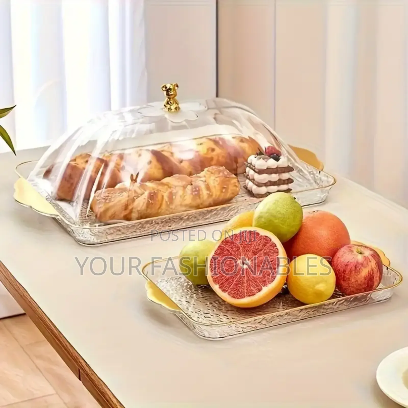 Acrylic Food Tray With Cover Set