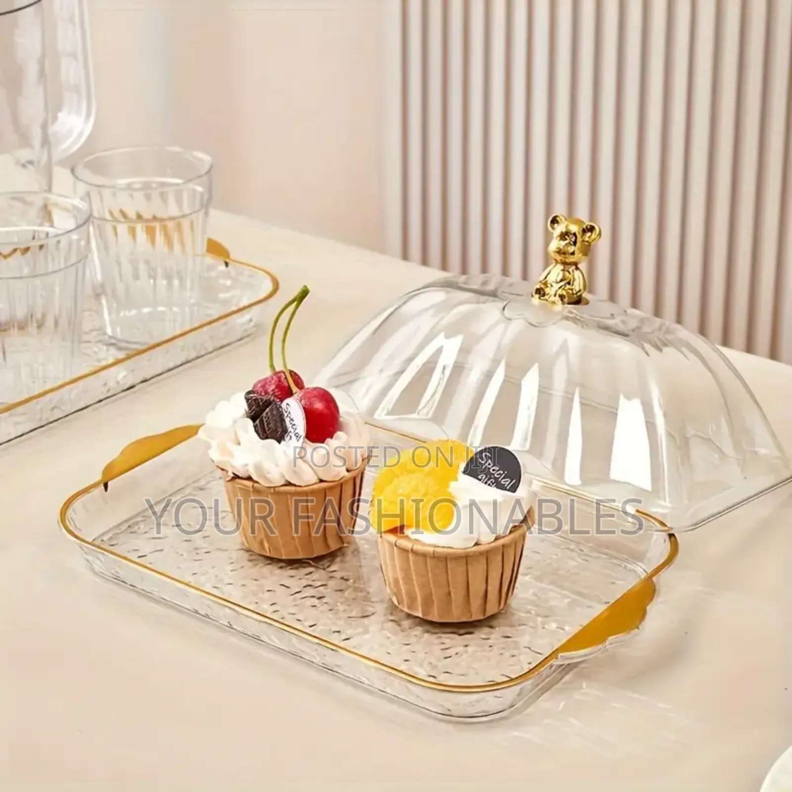 Acrylic Food Tray With Cover Set