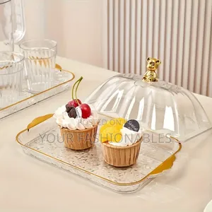 Acrylic Food Tray With Cover Set