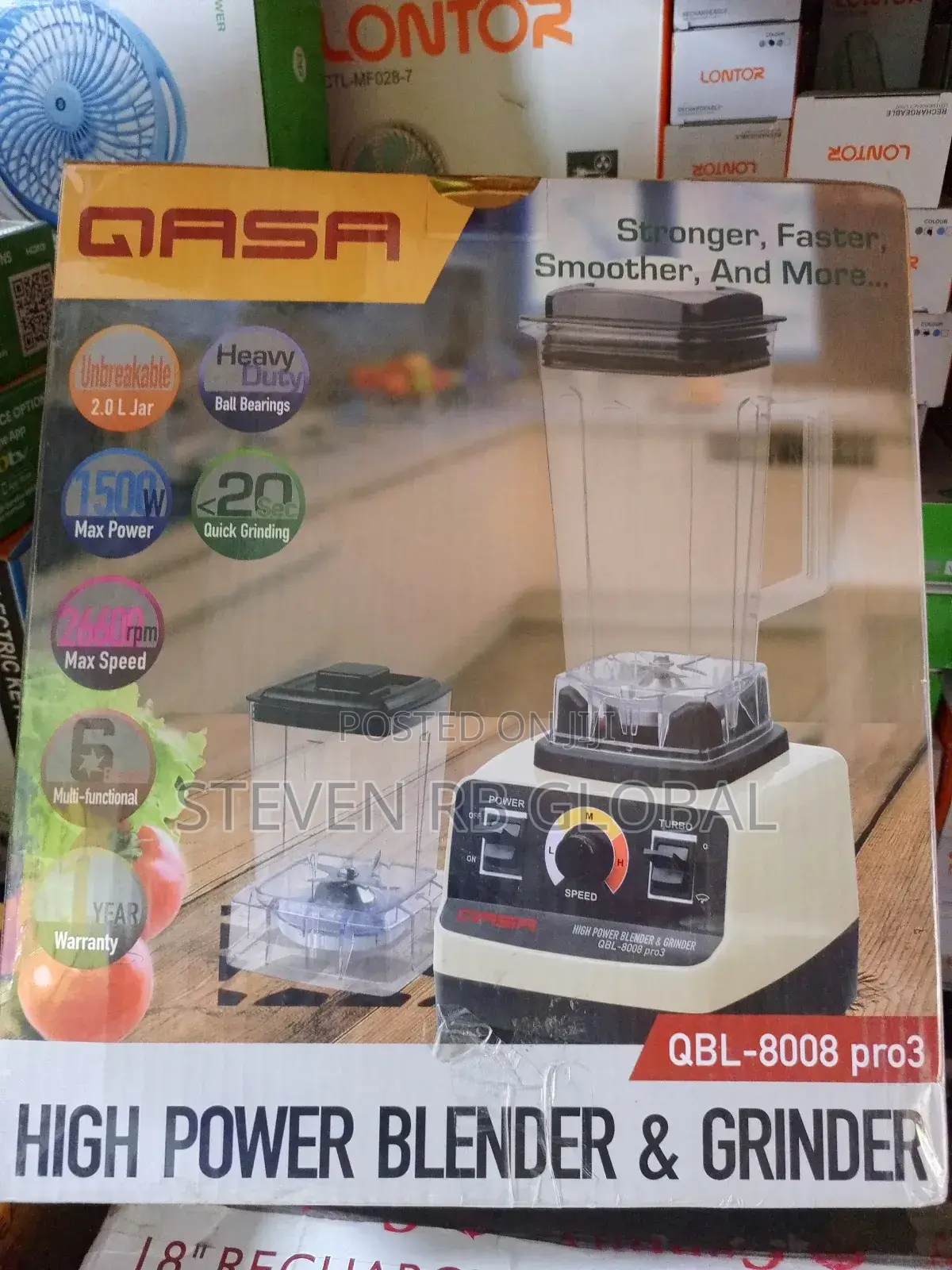 Qasa 2litres Blender Grinder QBL-8008 Pro3