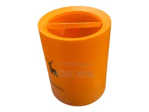 Nine Plastic Waste Bin With Swing Cover (Orange)