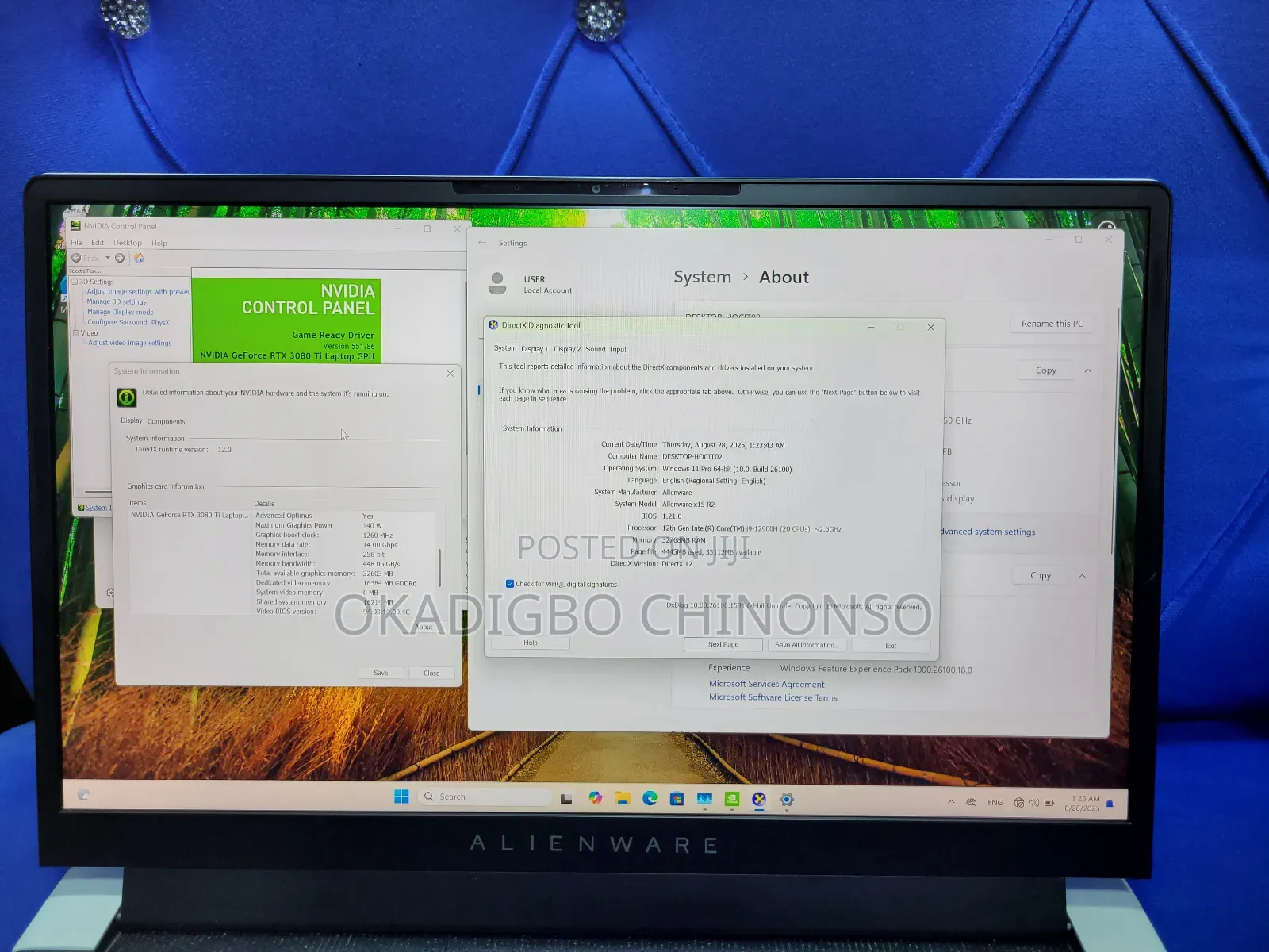 Laptop Dell Alienware X15 R1 32GB Intel Core i9 SSD 1T