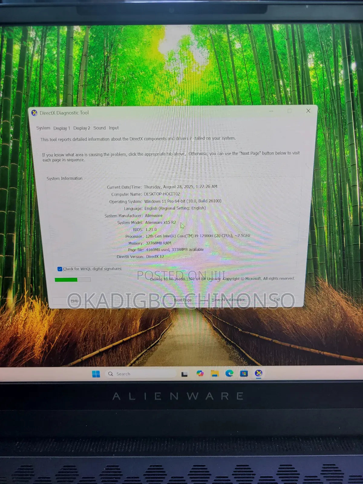 Laptop Dell Alienware X15 R1 32GB Intel Core i9 SSD 1T