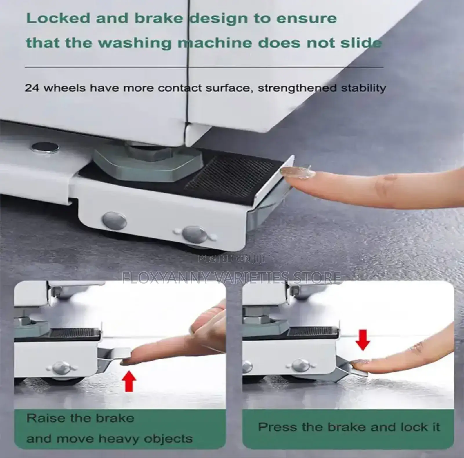 Movable Adjustable Telescopic Fridge/Washing Machine Stand Wheel