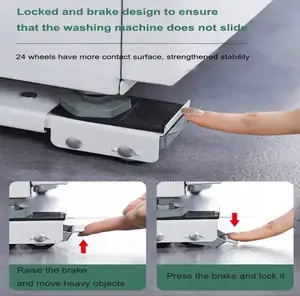 Movable Adjustable Telescopic Fridge/Washing Machine Stand Wheel